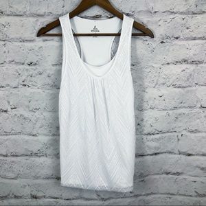Prana white double layer Mika tank